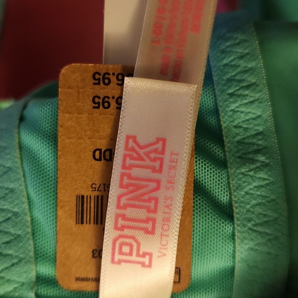 PINK victorias Secret Lace Bralette in Teal, Size Large DD - Picture 3 of 7